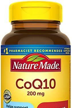 Nature Made CoQ10 200 mg, Dietary Supplement for Heart Health Support, 105 Softgels, 105 Day Supply
