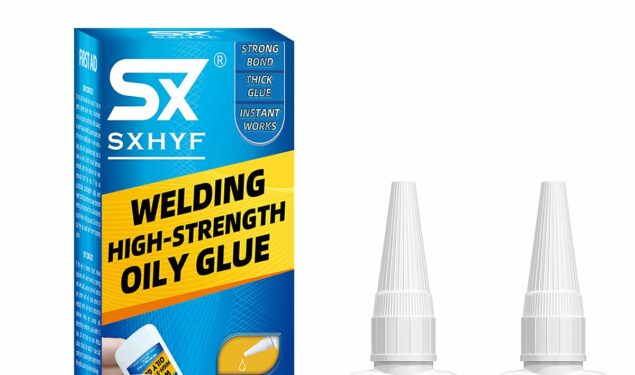 SXhyf Welding High Strength Oily Glue, Super Glue Gel, 3.52 oz (100 Gram), Clear Cyanoacrylate Adhesive for Ceramics, Porcelain, Metal, Shoes, ABS, PVC, Glass, Wood, Leather, with Nozzle Applicator